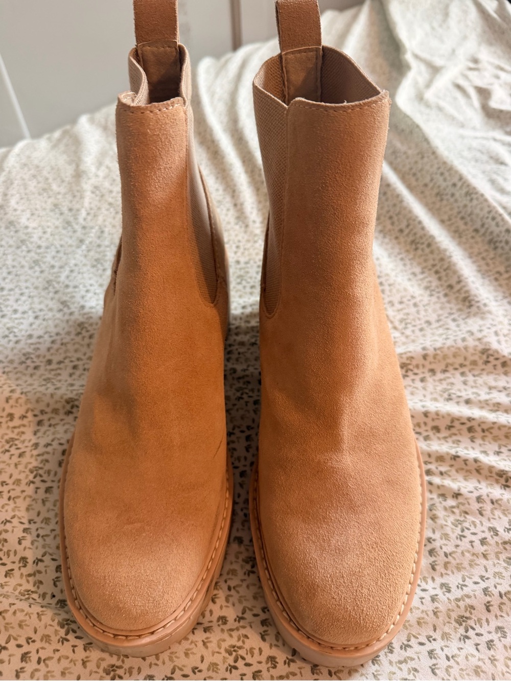 Dolce Vita Suede Chelsea Booties in Camel